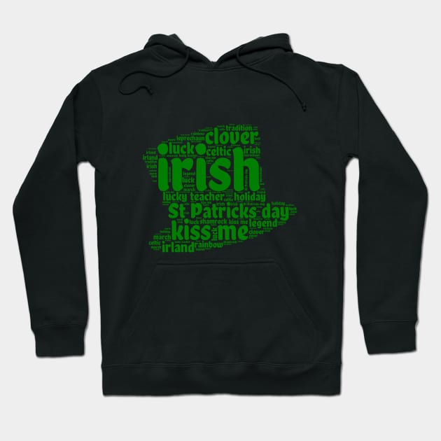 leprechaun st patricks day hat shamrock Hoodie by YuriArt